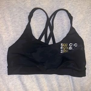 SoulCycle x LuluLemon Energy Bra. Size 6. Black Camo Print.